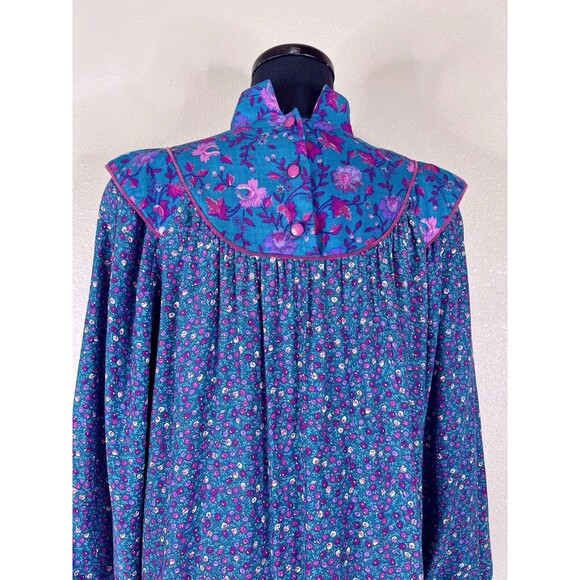 Vintage Jane Schaffhausen Belle Caftan Dress 10 W/Side Pockets Floral Boho Maxi - Picture 7 of 8